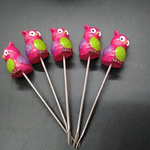 Owl cocktail fork set with owl holder - Picture 14 of 16